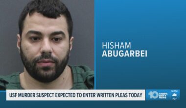USF murder suspect expected to enter written pleas on Monday