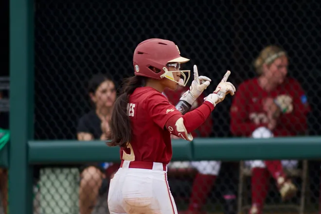 Florida State softball’s Isa Torres runs the bases against Jacksonville State in the NCAA Tallahassee regional on Saturday, May 16, 2026.