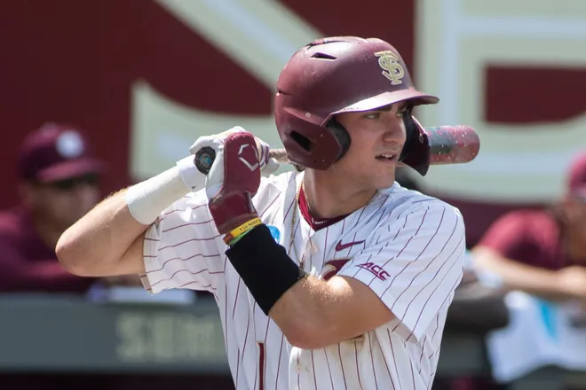 Florida State baseball competes in a first round Tallahassee Regional game against Bethune-Cookman for the NCAA College World Series at Dick Howser Stadium Friday, May 30, 2025.