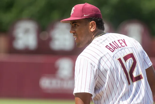 Florida State baseball competes in a first round Tallahassee Regional game against Bethune-Cookman for the NCAA College World Series at Dick Howser Stadium Friday, May 30, 2025.