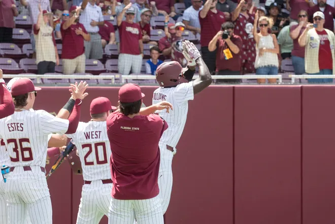 Florida State baseball competes in a first round Tallahassee Regional game against Bethune-Cookman for the NCAA College World Series at Dick Howser Stadium Friday, May 30, 2025.