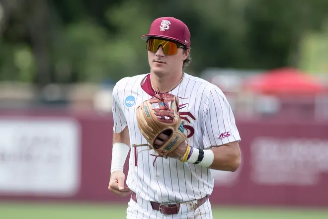 Florida State baseball competes in a first round Tallahassee Regional game against Bethune-Cookman for the NCAA College World Series at Dick Howser Stadium Friday, May 30, 2025.