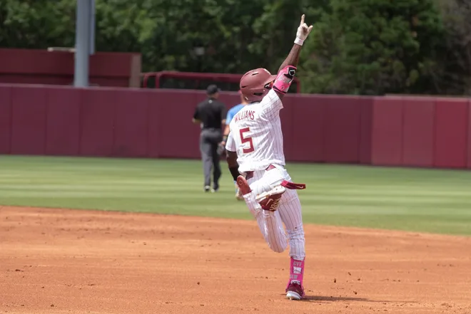 Florida State baseball competes in a first round Tallahassee Regional game against Bethune-Cookman for the NCAA College World Series at Dick Howser Stadium Friday, May 30, 2025.