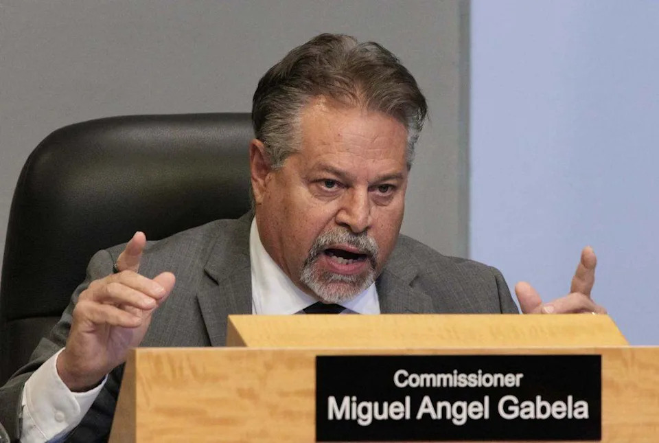 Commissioner Miguel Angel Gabela speaks during a Miami City Commission meeting on Thursday, May 14, 2026.