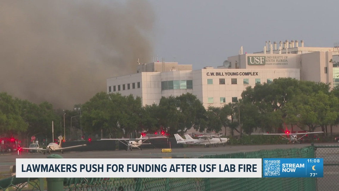 Lawmakers in Florida push for funding after fire burns USF building