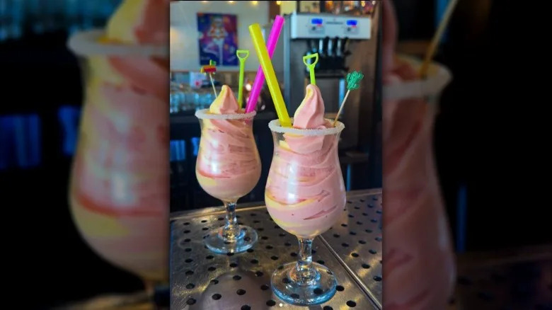 Strawberry and pineapple soft serve margaritas at Tacos and Tequila in Florida