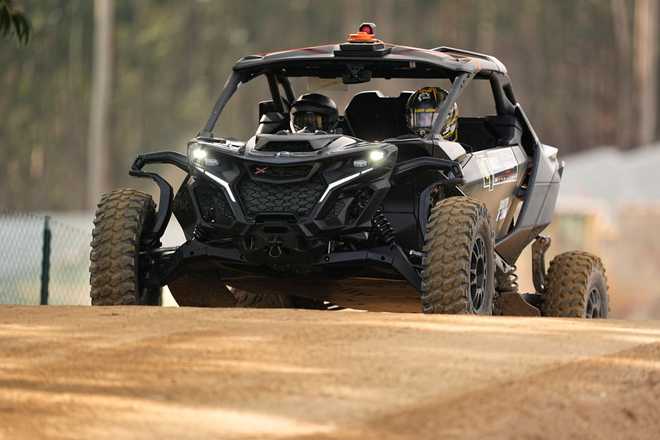Portugal Rally Series 2025 BALTAR, PORTUGAL - FEBRUARY 23: Can-Am Maverick X3 XRS Turbo RR, Pilot Luis Cidade of Portugal during the Portugal Rally Series 2025 on February 23, 2025 in Baltar, Portugal. (Photo by Pedro Loureiro/Eurasia Sport Images/Getty Images)