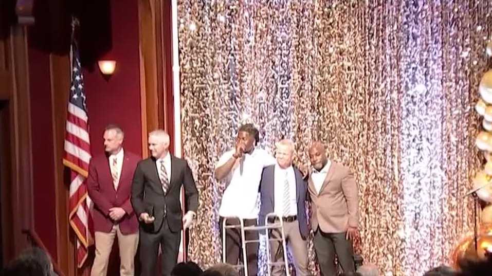 FSU football player shot in head honored for comeback