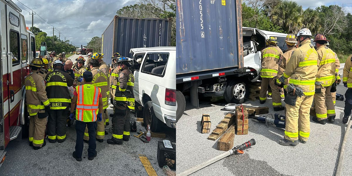 Driver airlifted to hospital after van vs. box truck crash in Palm City