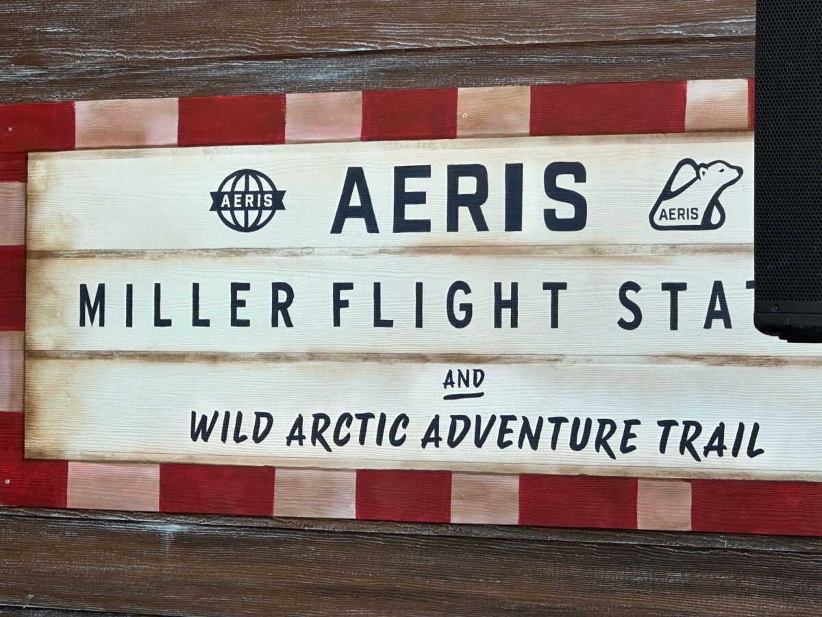 AERIS logos and Wild Arctic Adventure Trail sign new Expedition Odyssey