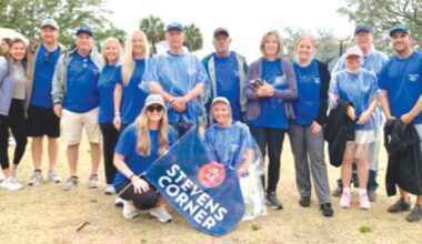 Members of the group Stevens Corner gather for a photo during the Walk to Defeat ALS Jacksonville on May 2 at The Friendship Fountain. The group consisted of 39 family members and friends of Don Stevens. (COURTESY)