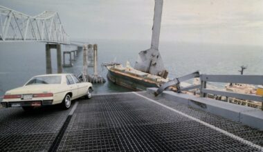 May 9, freighter slams into Tampa Bay bridge, killing 35