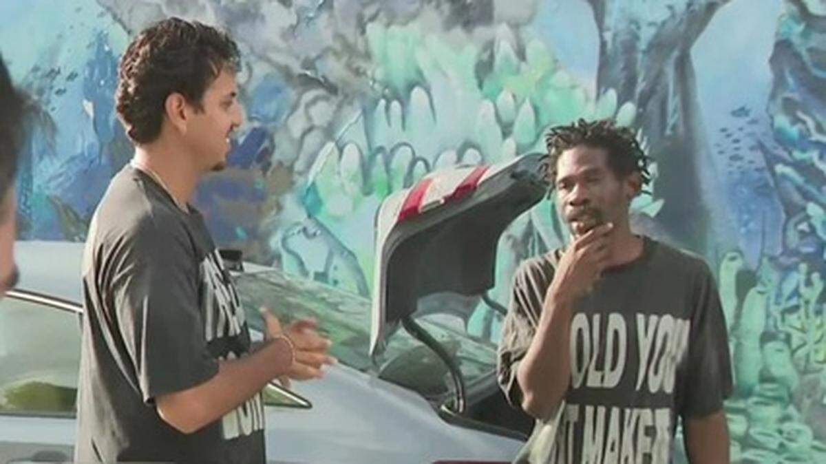 Viral Miami moment: designer helps homeless man rebuild life