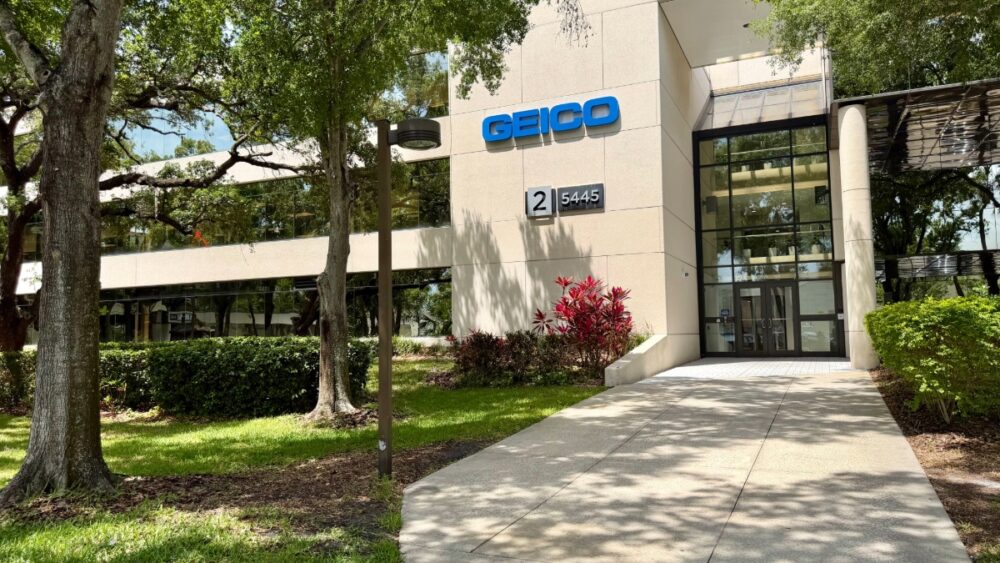 Exterior view of GEICO’s newly opened Tampa campus at Corporate Oaks Business Park