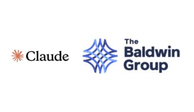 Logos of Claude and The Baldwin Group shown side by side