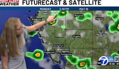 Summer-like rain continues on the Suncoast as we begin the workweek