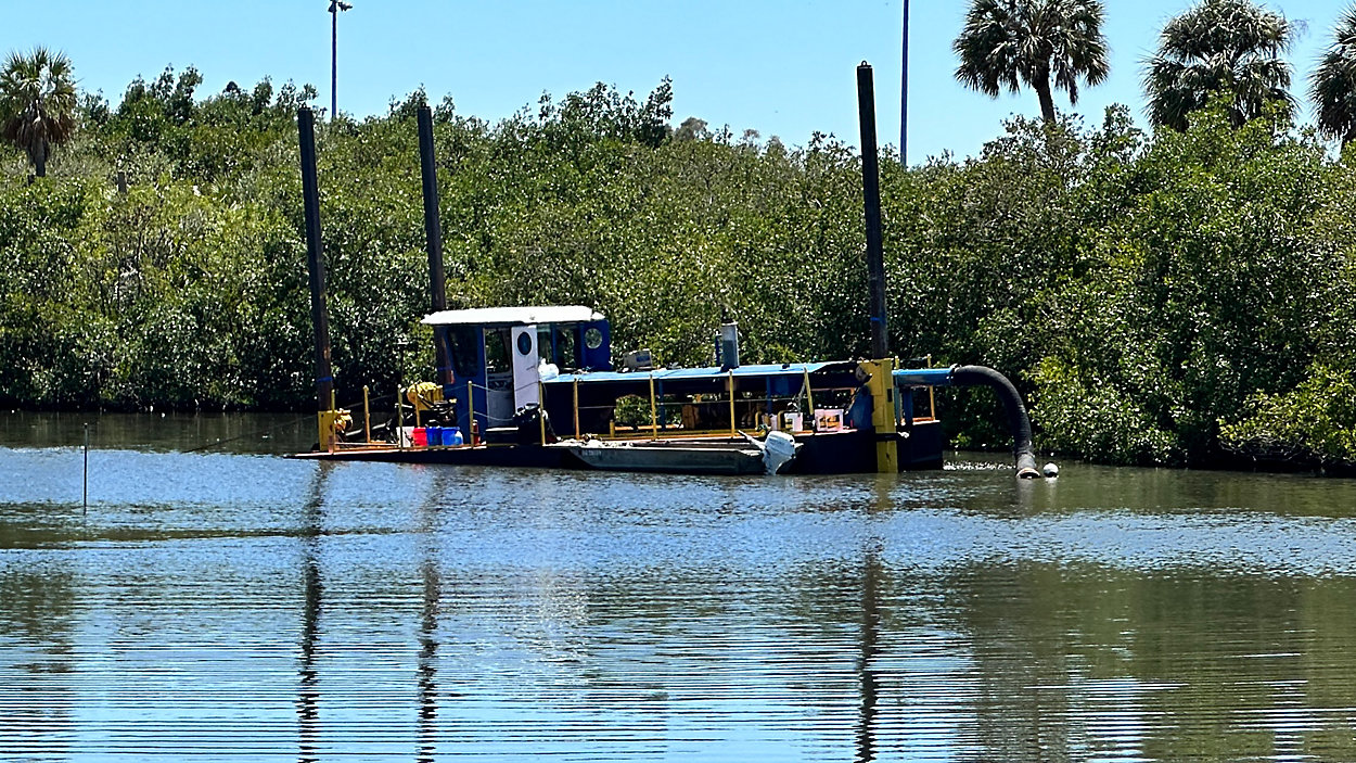 Dredging of Bartlett Lake in St. Petersburg Fl. Underway