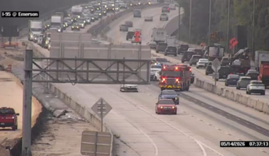 Traffic Alert: 2 left lanes on I-95 North at Emerson blocked after crash