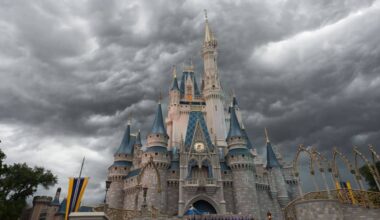 Storm rolling in over Cinderella Castle at Magic Kingdom