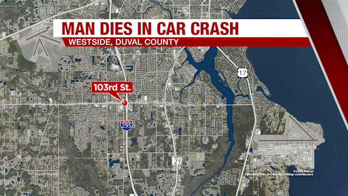 1 dead in crash on 103rd St. near I-295