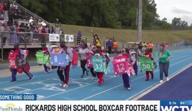Rickards High debuts NASCAR-style boxcar footrace, students pack the stands