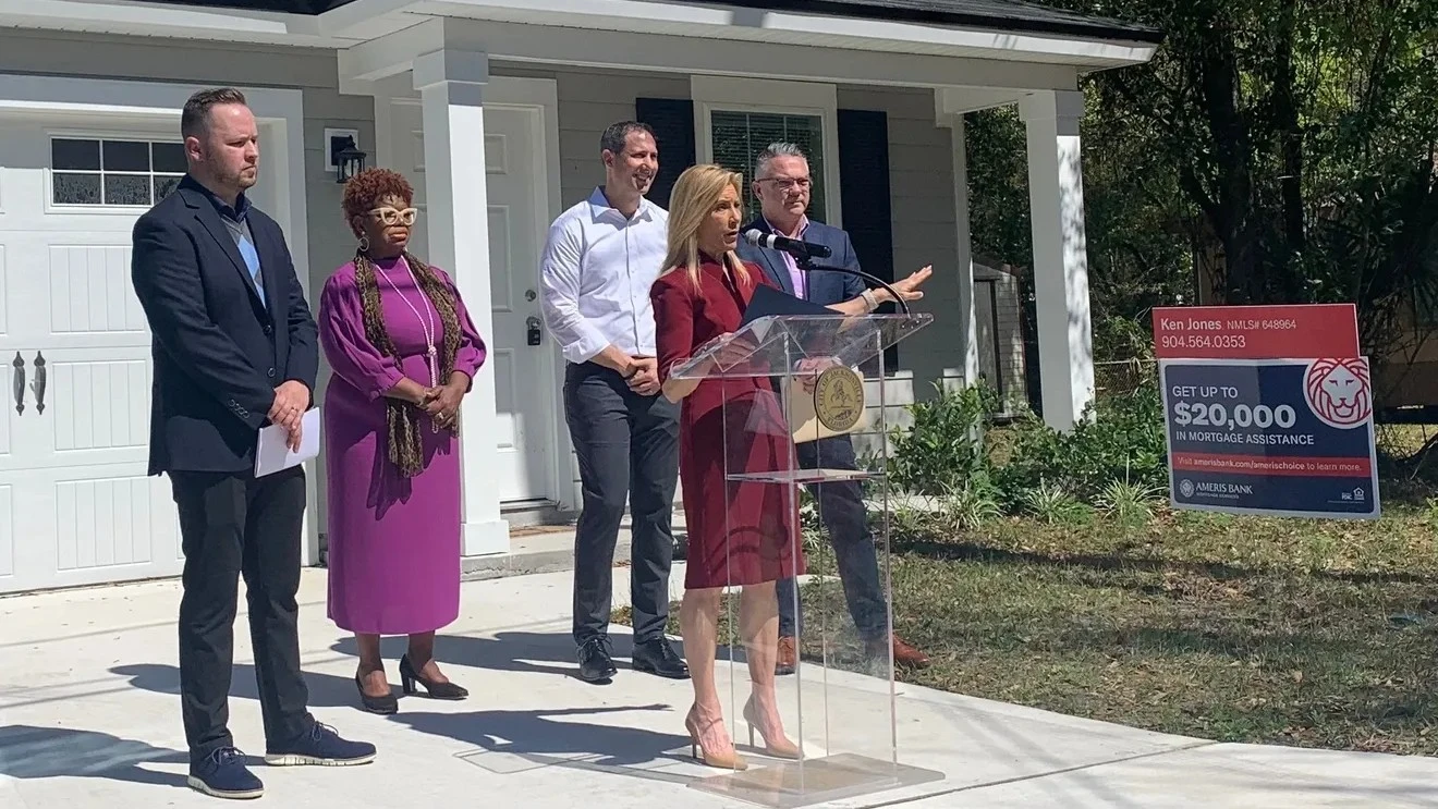 Jacksonville Mayor Donna Deegan announces an affordable housing program.