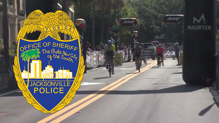 Reports detail multiple traffic incidents during IRONMAN event, including JSO officer whose foot was run over