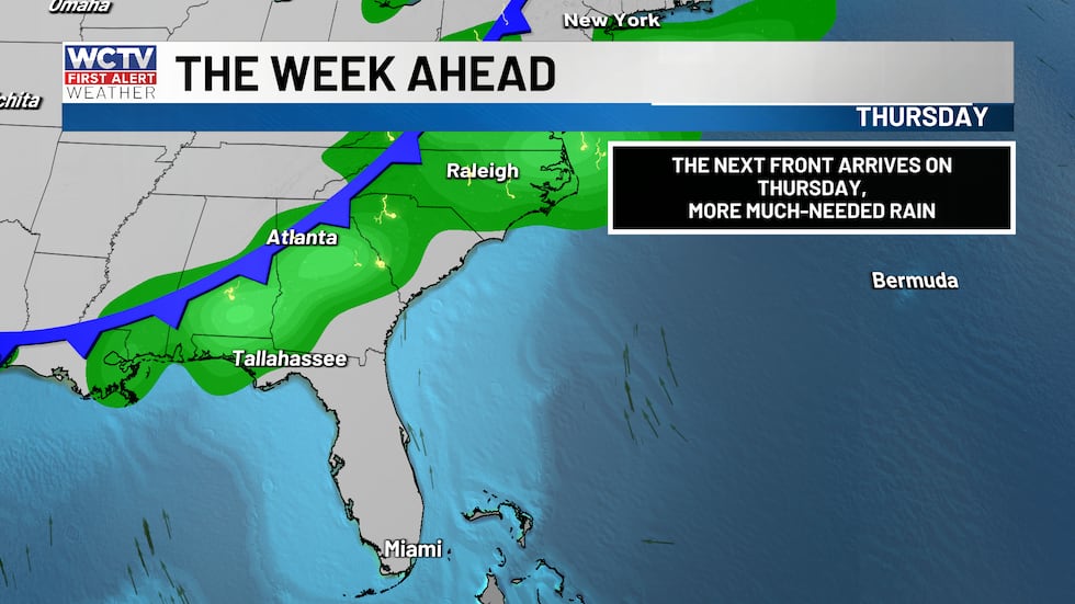 Thursday is the next front that will bring more rain to the area. Although this is not looking...