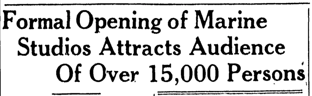 A June 24, 1938, headline in the Florida Times-Union announces the opening of Marine Studios. Before it was the aquarium people know today, Marineland's studios were used to shoot Hollywood films including the sequel to "The Creature from the Black Lagoon." | Florida Times-Union archive