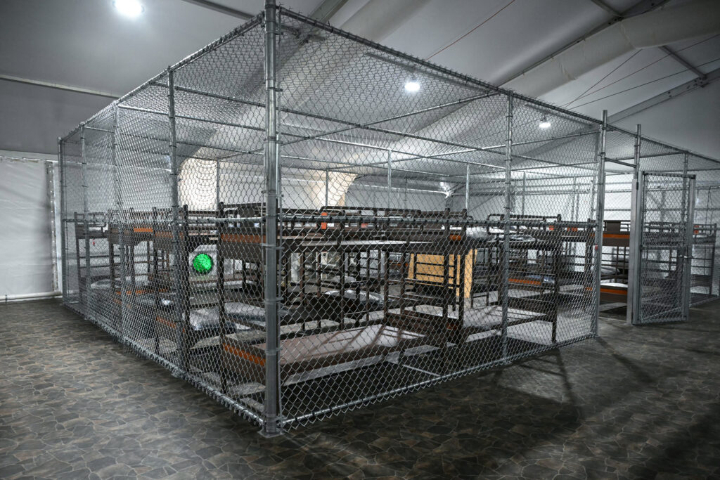 Beds are seen inside the Alligator Alcatraz migrant detention center in Ochopee, Fla., on July 1, 2025. Credit: Andrew Caballero-Reynolds/AFP via Getty Images