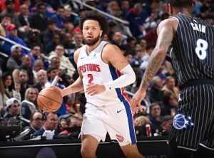 DETROIT, MI - APRIL 29: Cade Cunningham #2 of the Detroit Pistons dribbles the ball during the game against the Orlando Magic during Round One Game Five of the 2026 NBA Playoffs on April 29, 2026 at Little Caesars Arena in Detroit, Michigan. NOTE TO USER: User expressly acknowledges and agrees that, by downloading and/or using this photograph, User is consenting to the terms and conditions of the Getty Images License Agreement. Mandatory Copyright Notice: Copyright 2026 NBAE (Photo by Chris Schwegler/NBAE via Getty Images)