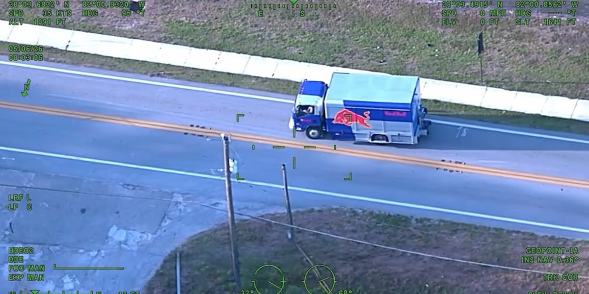 Woman arrested after stealing Red Bull truck, leading deputies on multi-county chase