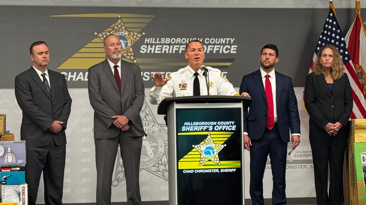 During a news conference Wednesday, the Hillsborough County Sheriff’s Office announced its’ retail theft unit broke up an organized theft operation that spanned multiple states. (HSpectrum )