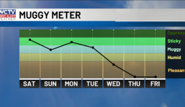 Humidity hangs on... for now