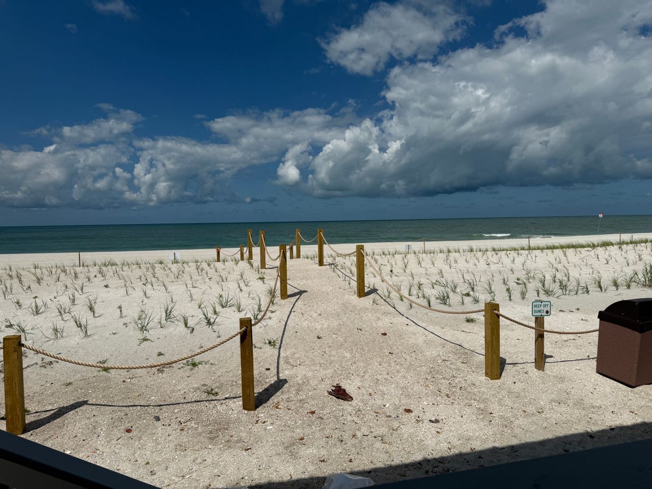The view from the Sunset Beach Pavilion. (Spectrum News/Justina Rhines)
