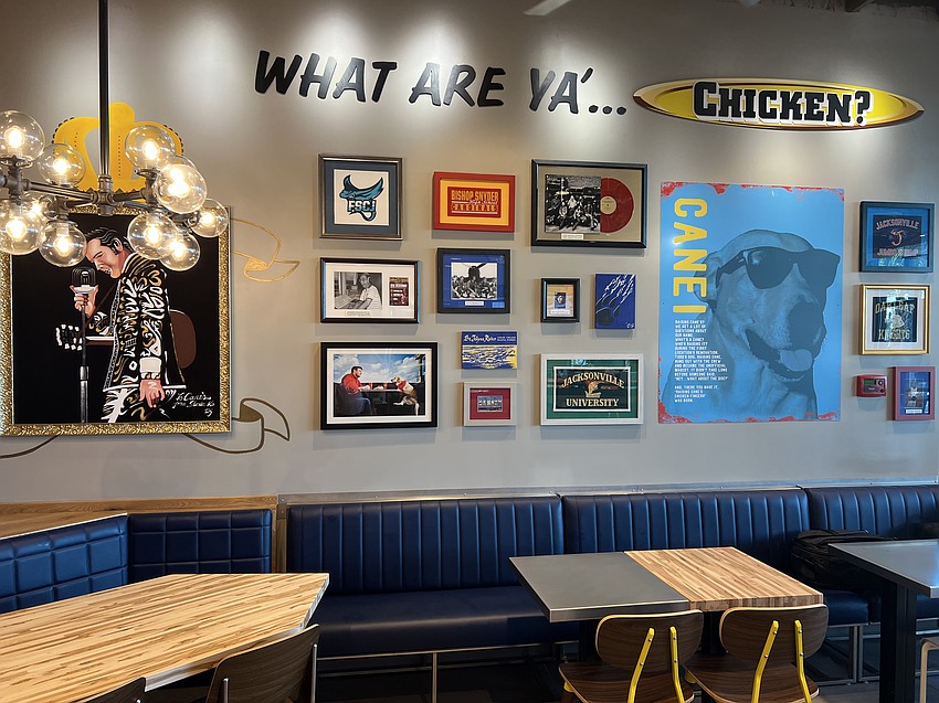 The interior of Northeast Florida's first Raising Cane's Chicken Fingers restaurant, which opened July 15 in the Oakleaf Station shopping center at 8308 Merchants Way.