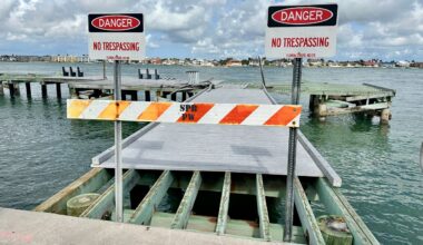 The Seventh Avenue Pass-a-Grille Pier in St. Pete Beach was damaged by Hurricane Helene in 2024 and has remained closed (Spectrum News/Josh Rojas)