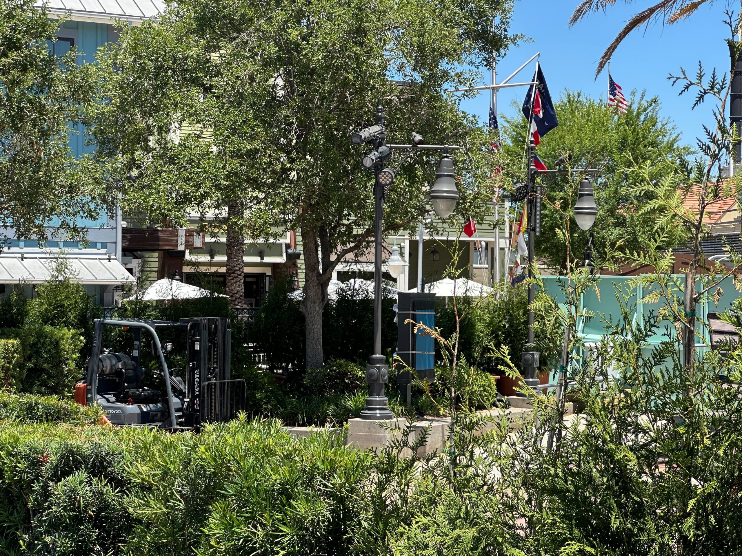 Waterview Park at Disney Springs Now Closed for Roof Installation Over Stage and Guest Seating