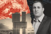JDS Development's Michael Stern with street view of 145, 155, 165 and 191 Southwest 12th Street and renderings of the project