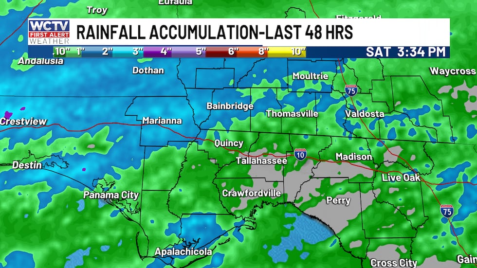 The highest rain totals have been in South Georgia. While some spots have failed to pick up a...
