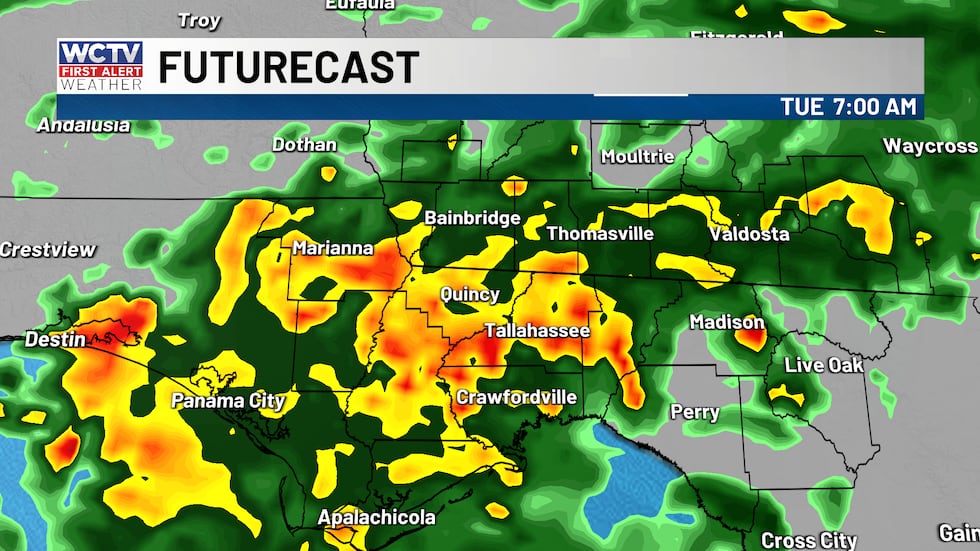 Showers and a few thunderstorms tonight and tomorrow morning.