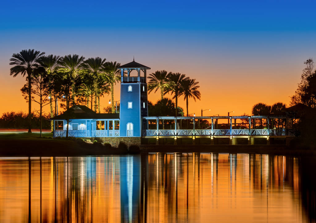 Lake Tradition at twilight, Port St. Lucie, Florida
