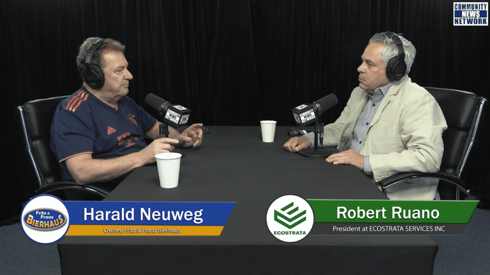 Localized Miami: Robert Ruano and guest, Harald Neuweg, Owner of Frintz & Franz Bierhaus