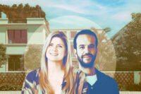 Rendering of a Fisher Island Mansion with Luxe Living Realty's Dora Puig and Madar Group USA CEO David-Emmanuel Cohen (Getty, Luxe Living Realty)