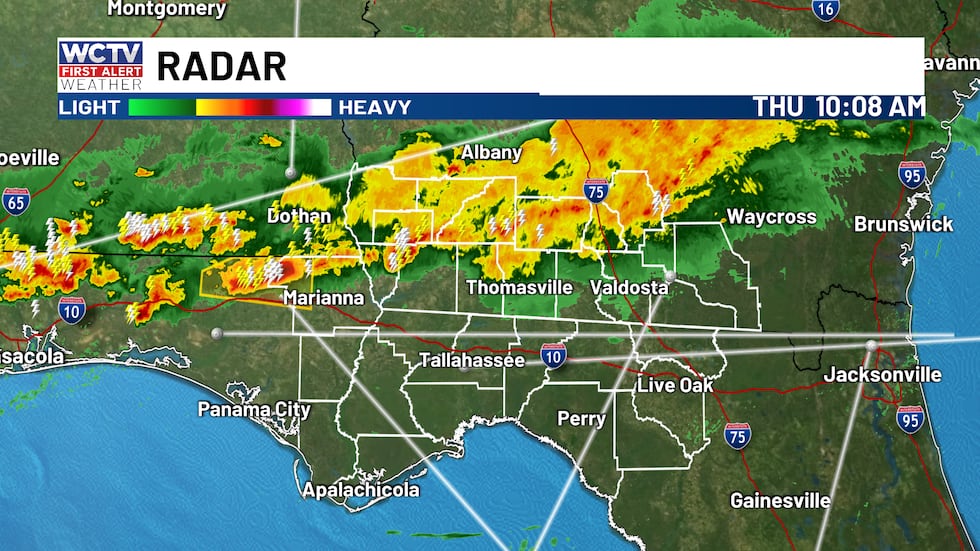 A look at WCTV's weather radar on May 7 at 10:08 am