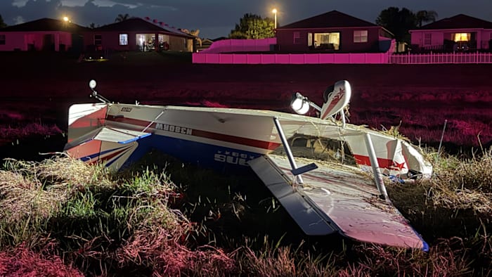 Plane crashes, flips near Polk County neighborhood, sheriff’s office announces