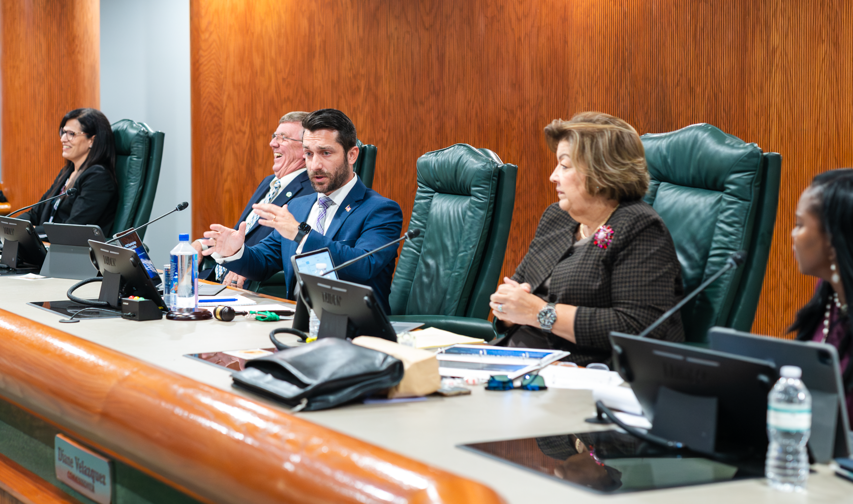 The City Commission, seen here at the Wednesday city budget workshop, will meet on May 20 for a discussion workshop then its regularly scheduled meeting.