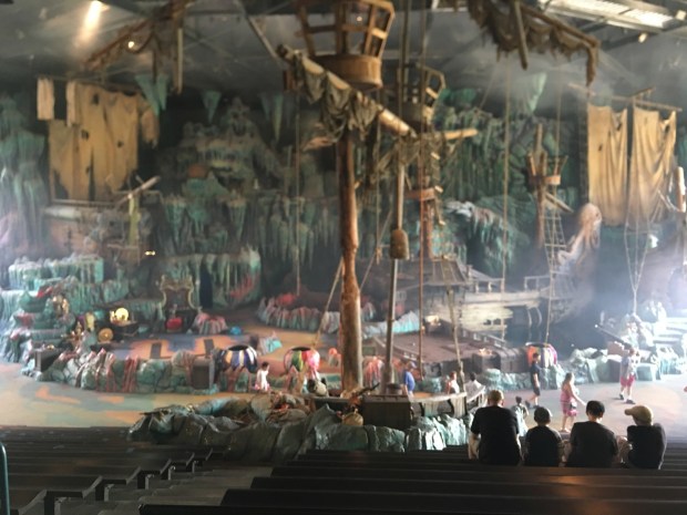 Visitors linger after a performance of "The Eighth Voyage of Sindbad." The set is referred to as "the grotto of Lost Souls."
