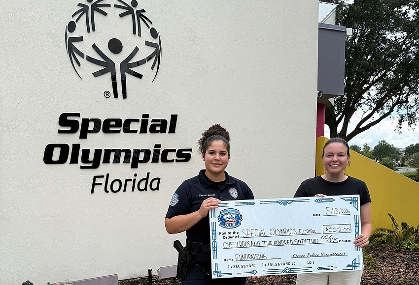 Ocoee PD presents check to Special Olympics Florida