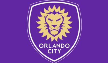 Orlando City SC logo superimposed on solid purple background.